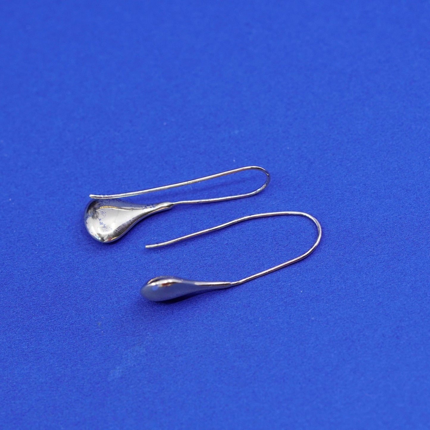 Vintage vermeil gold over sterling silver handmade earrings, 925 teardrop drops