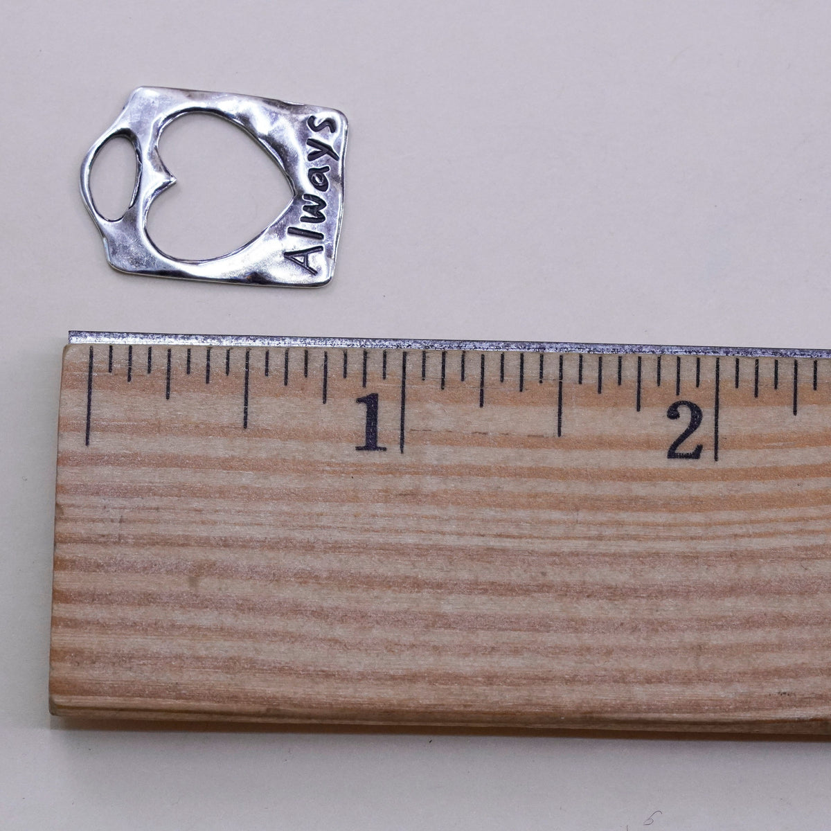 designer Sterling silver handmade pendant, 925 heart charm engraved “always