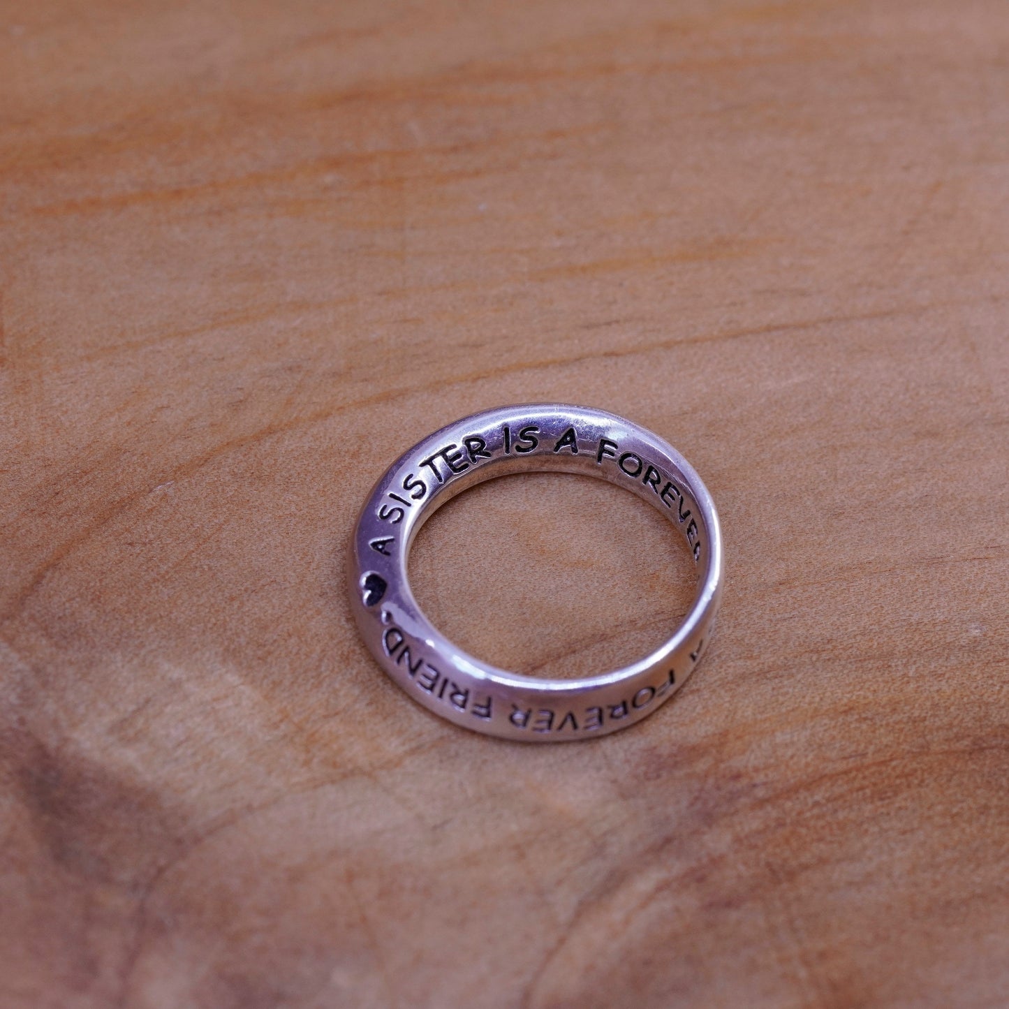Sterling silver quote pendant, 925 circle embossed a sister is a forever friend