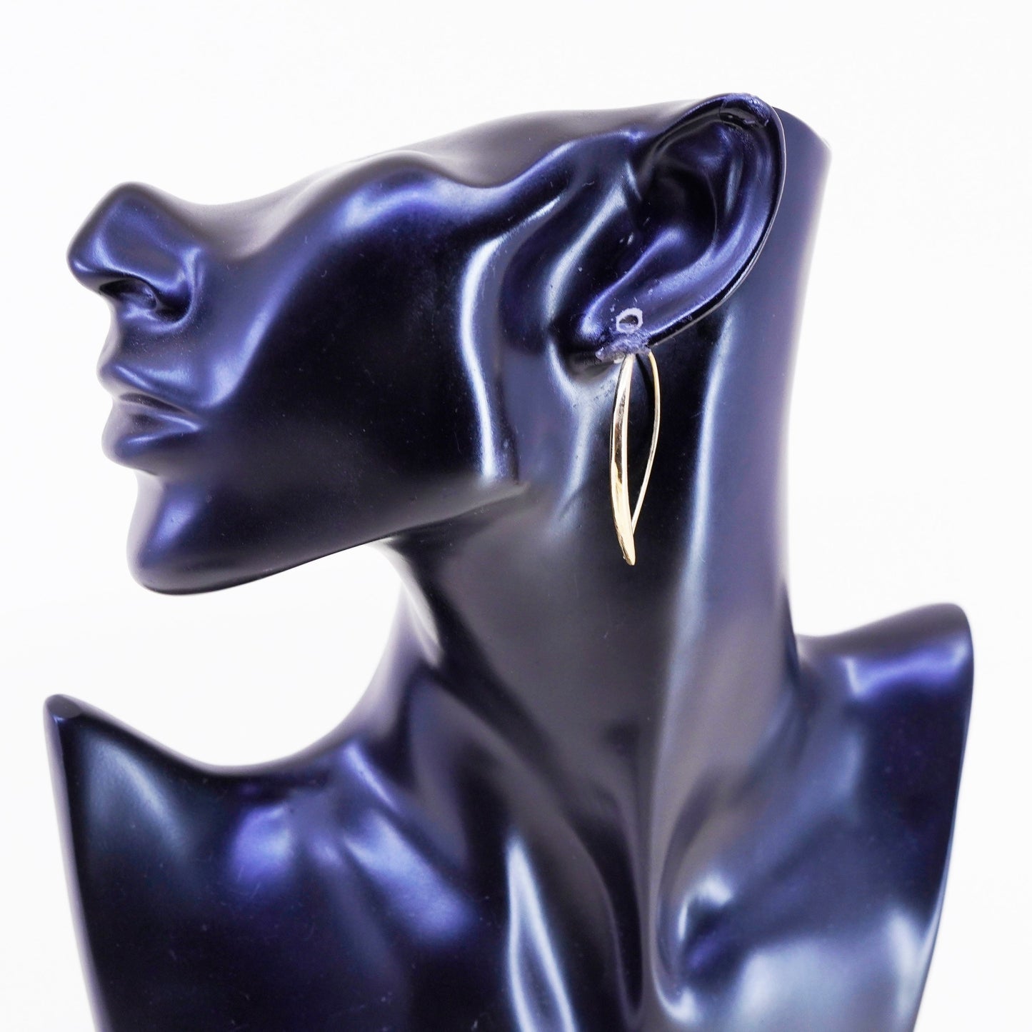 1.5”, Vintage vermeil gold over sterling silver loop earrings, minimalist