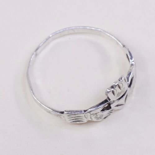 Size 10.25, Vtg Irish Sterling Silver Handmade Ring, 925 Band W/ claddagh Heart
