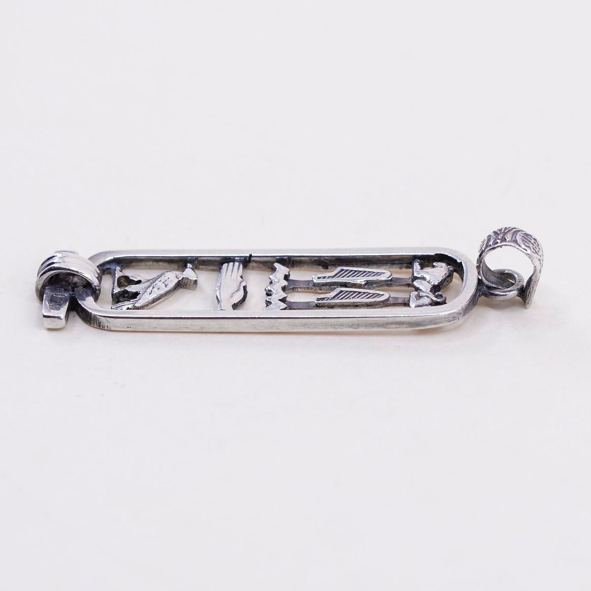 Vintage Sterling silver handmade pendant, oxidized Egyptian 925 ankh pendant