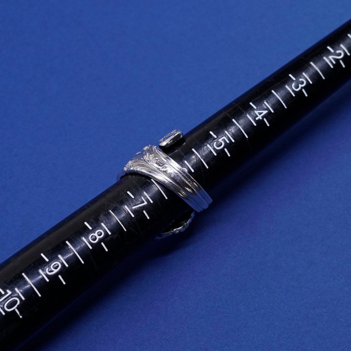 Size 6, vtg LUNT Sterling silver handmade ring, 925 flower spoon band