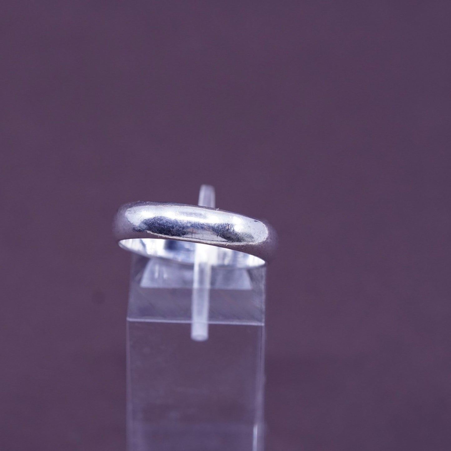 Size 9, vintage sterling silver handmade ring, 925 wedding band