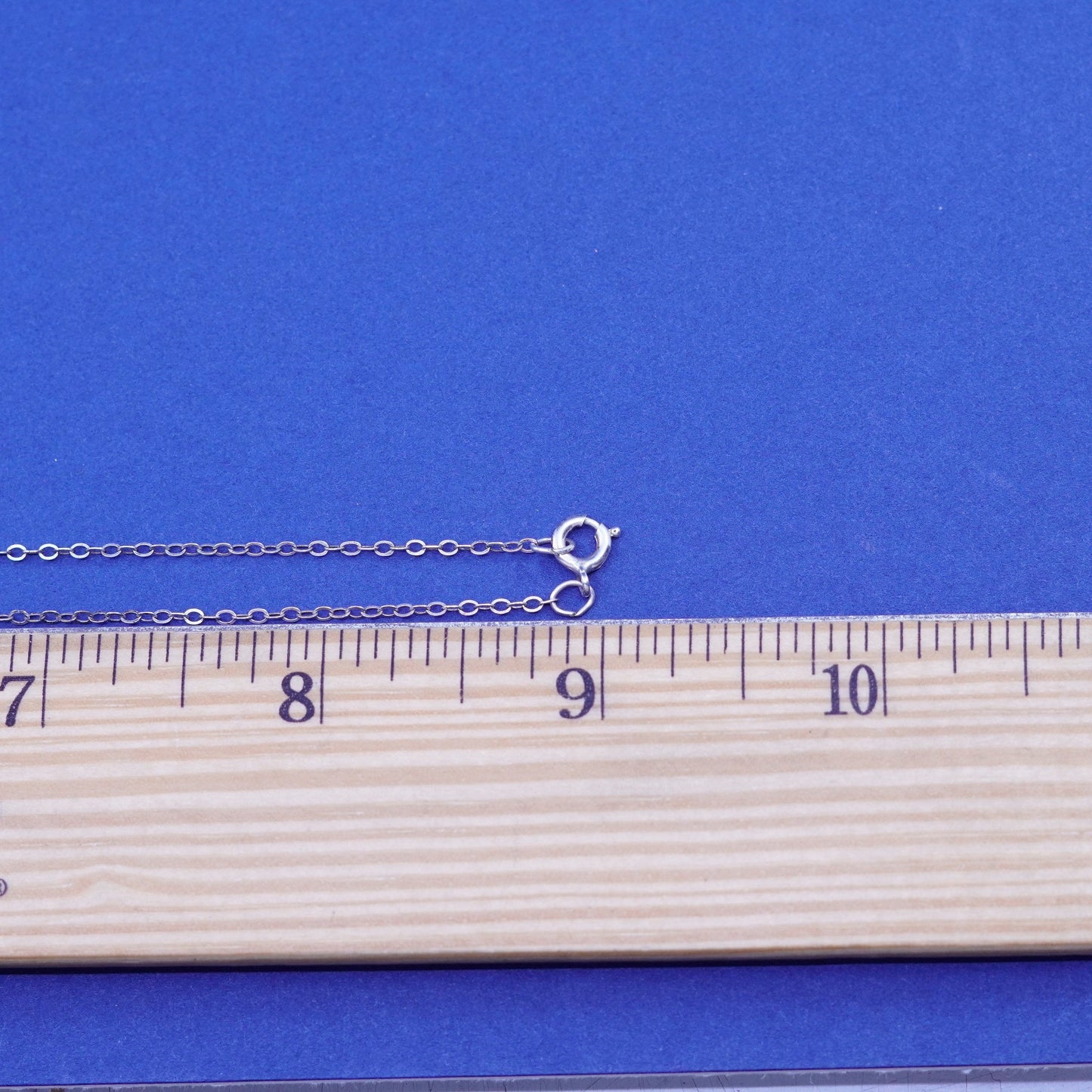 18”, 1mm, vintage Sterling silver handmade necklace, 925 flatten circle chain