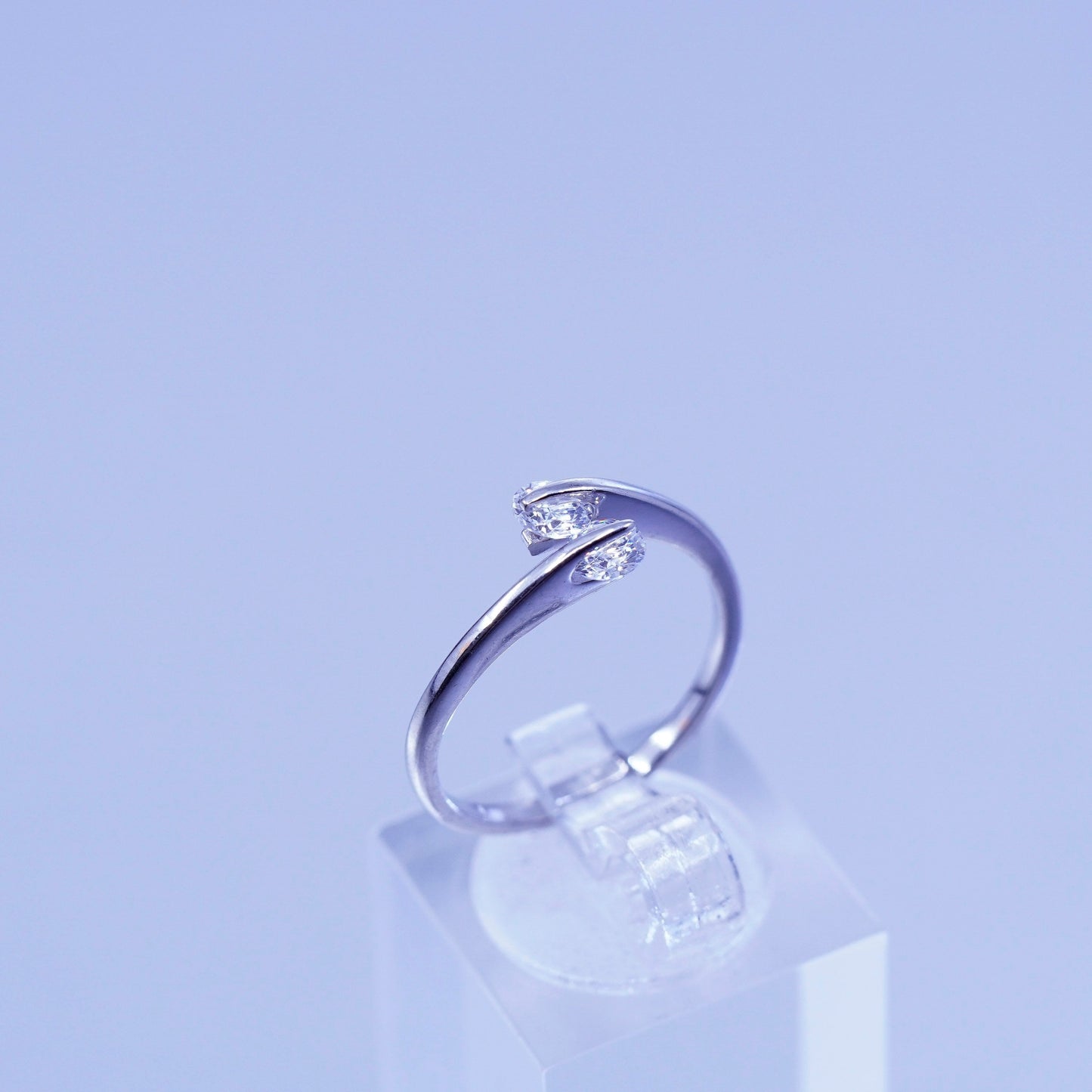 Size 7, vintage Sterling 925 silver handmade engagement ring with Cz
