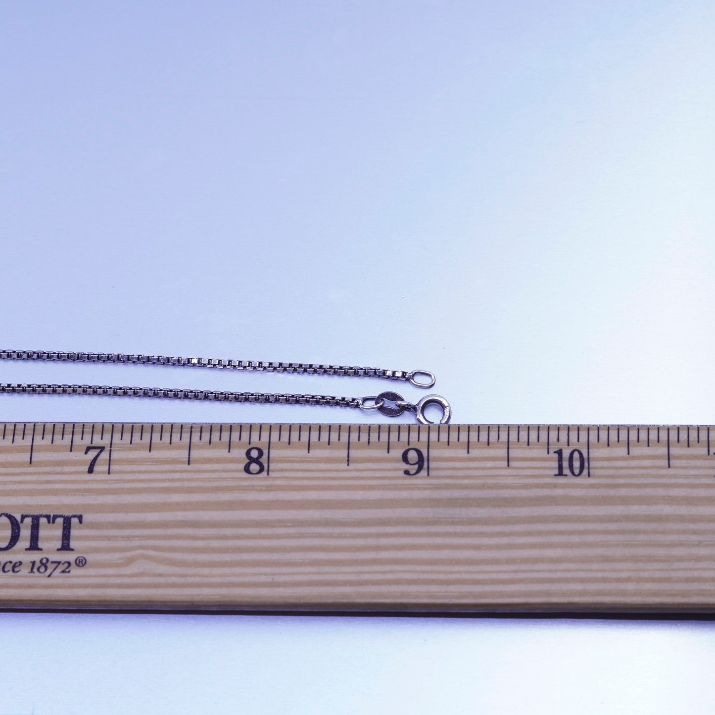18” 1mm, vintage Italy 925 silver box chain necklace