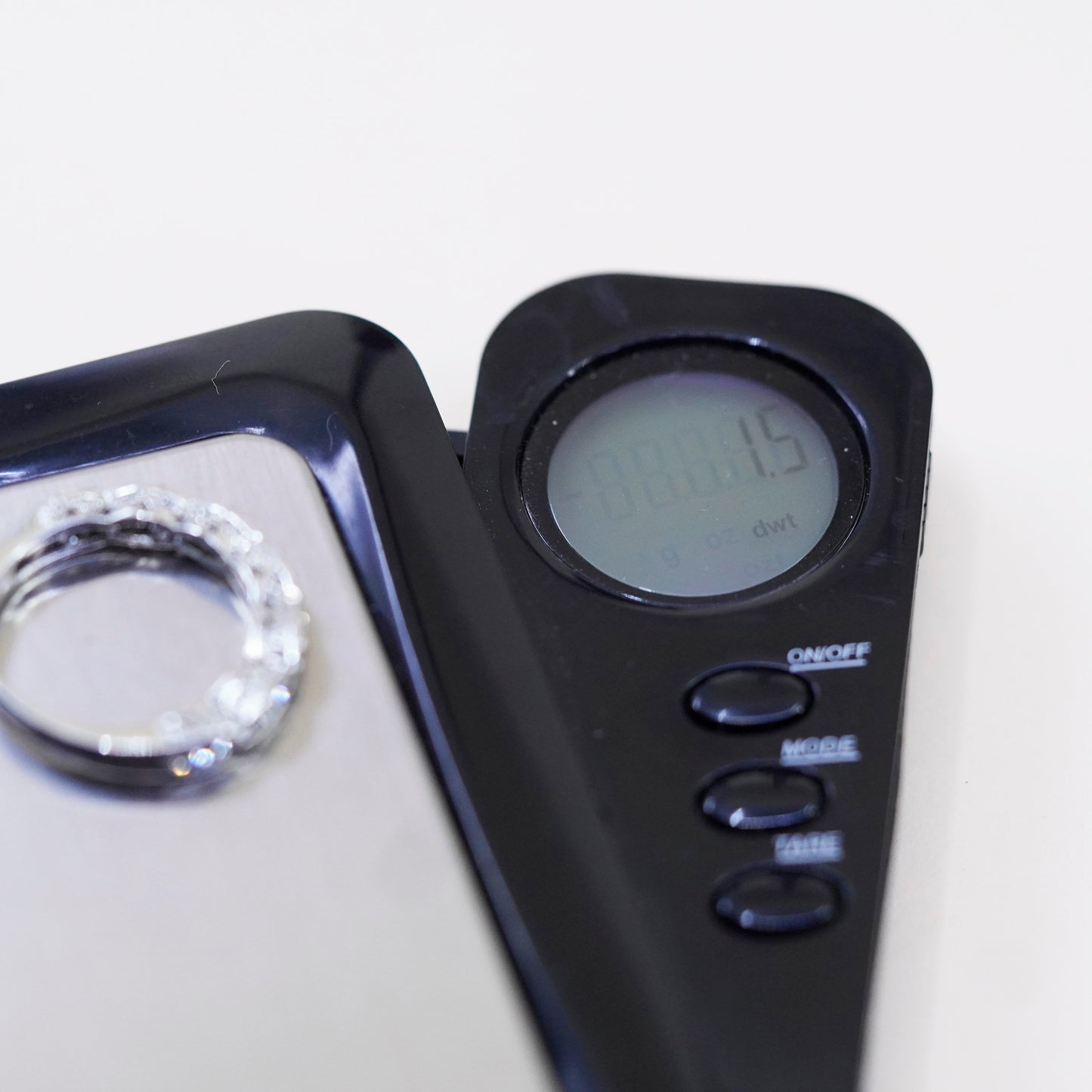 Size 6.5, sterling 925 silver ring cluster round CZ, stackable wedding band