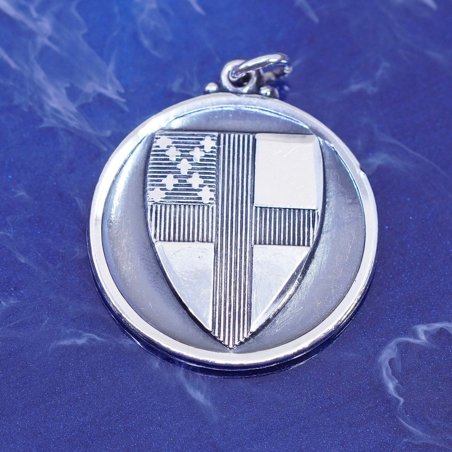 Vintage sterling silver handmade pendant, 925 tag charm “I am an episcopalian
