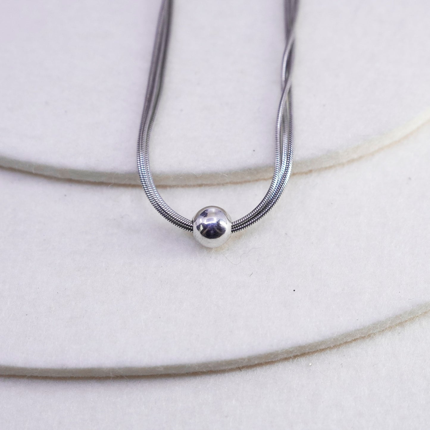 16”, Silpada Sterling 925 silver multi strands snake necklace with bead pendant