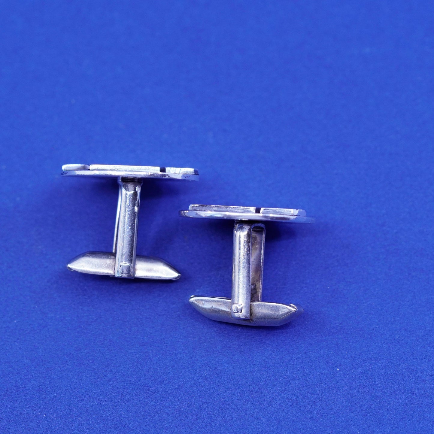 Vintage sterling silver Handmade cufflinks, Mexico 925 cuff links Greek key
