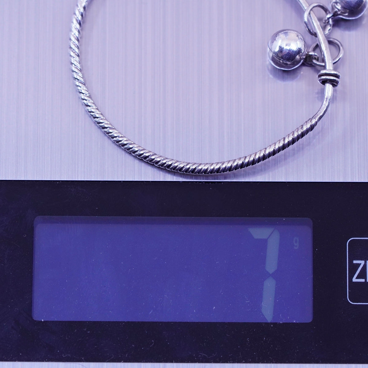 Size adjustable, Sterling silver baby bracelet, 925 bangle chime bell charm