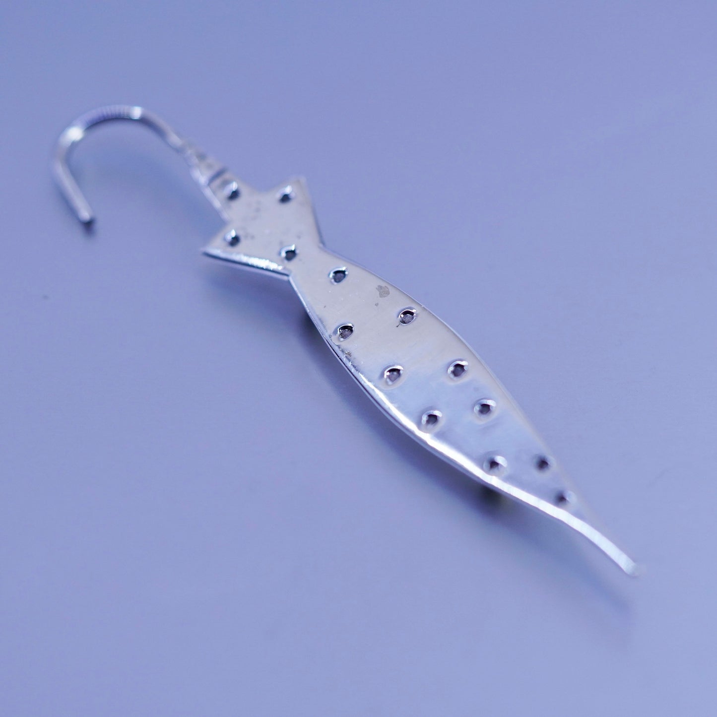 4”, vintage sterling silver handmade brooch, extra long umbrella bar pin