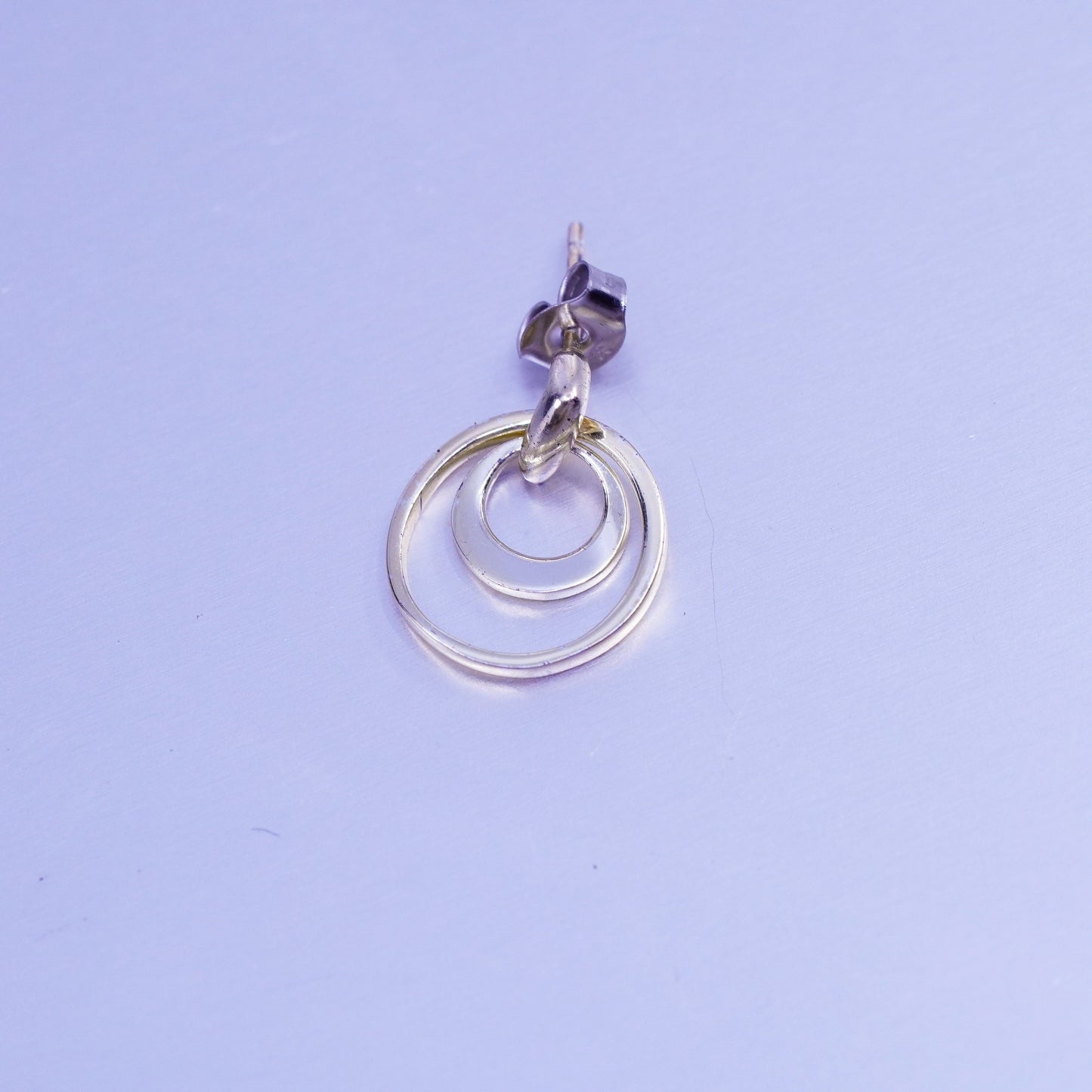 Vintage vermeil gold filled Sterling 925 silver entwined circle earrings