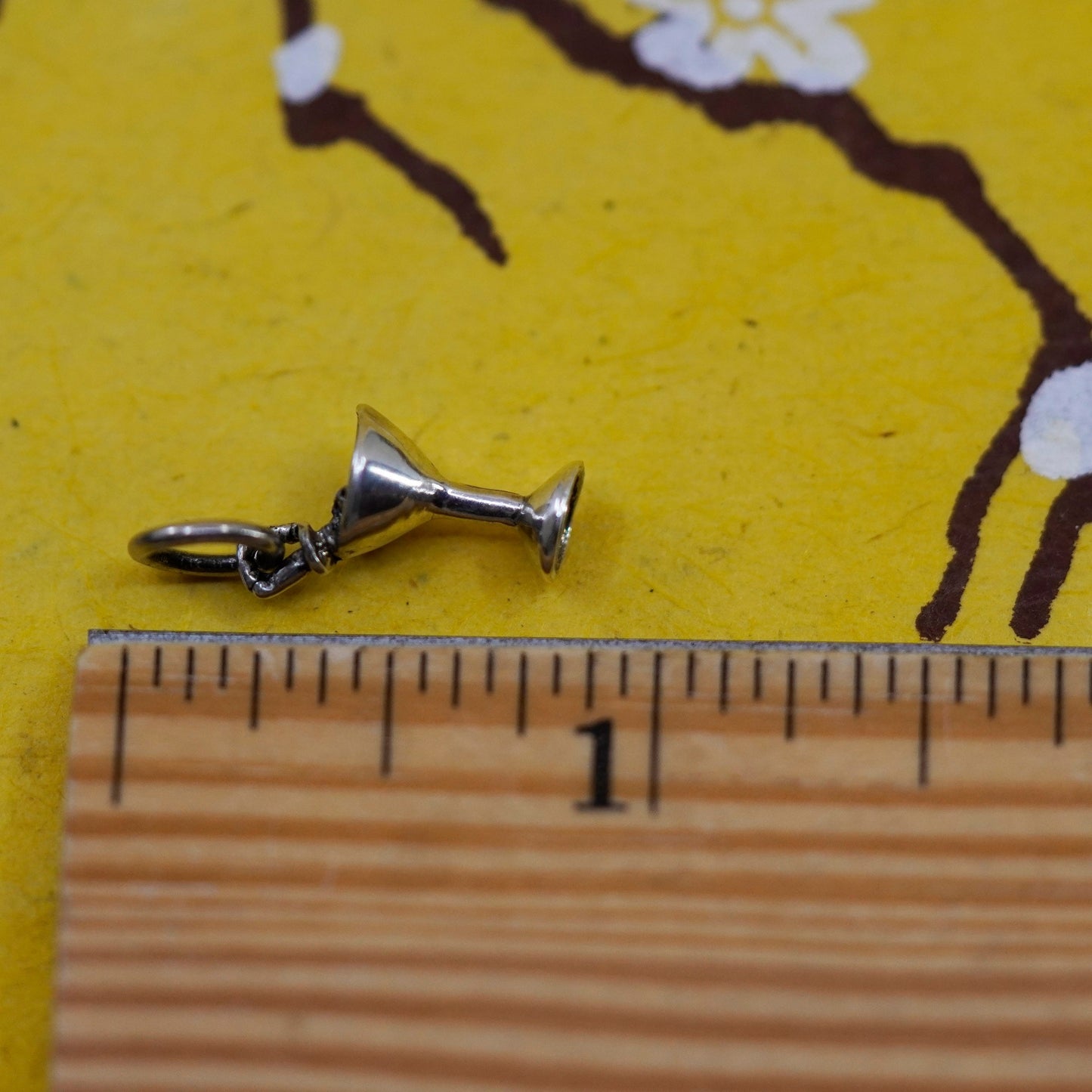 Vintage Sterling silver handmade pendant, 925 cocktail glass charm