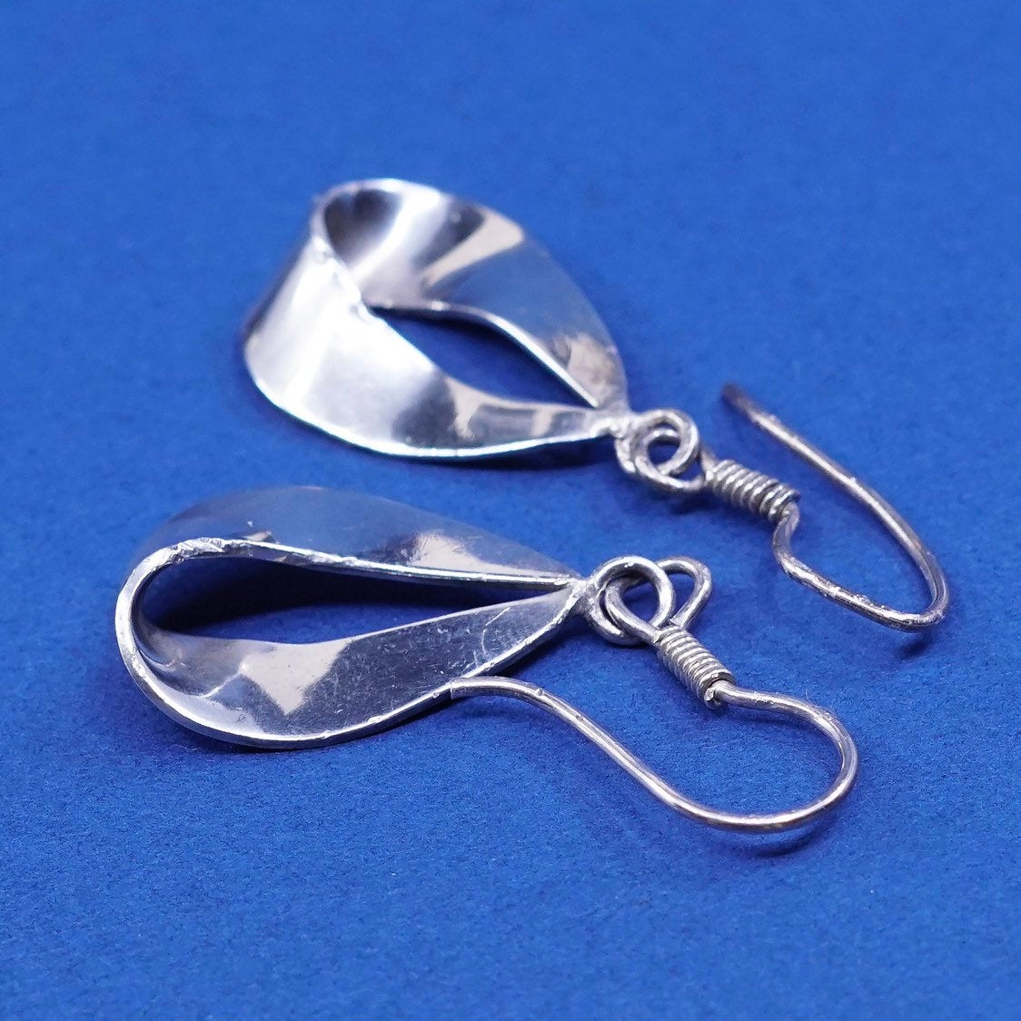 Sterling silver Handmade earrings, 925 teardrop Dangles