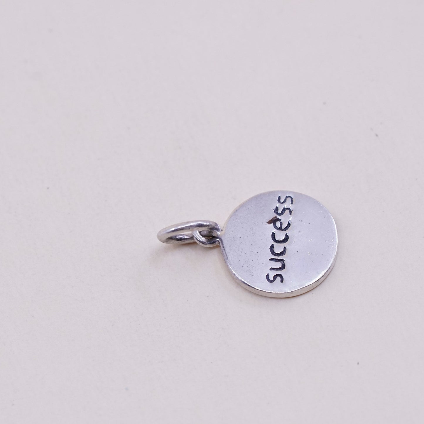 Vintage sterling 925 silver pendant, chinese character “success” charm