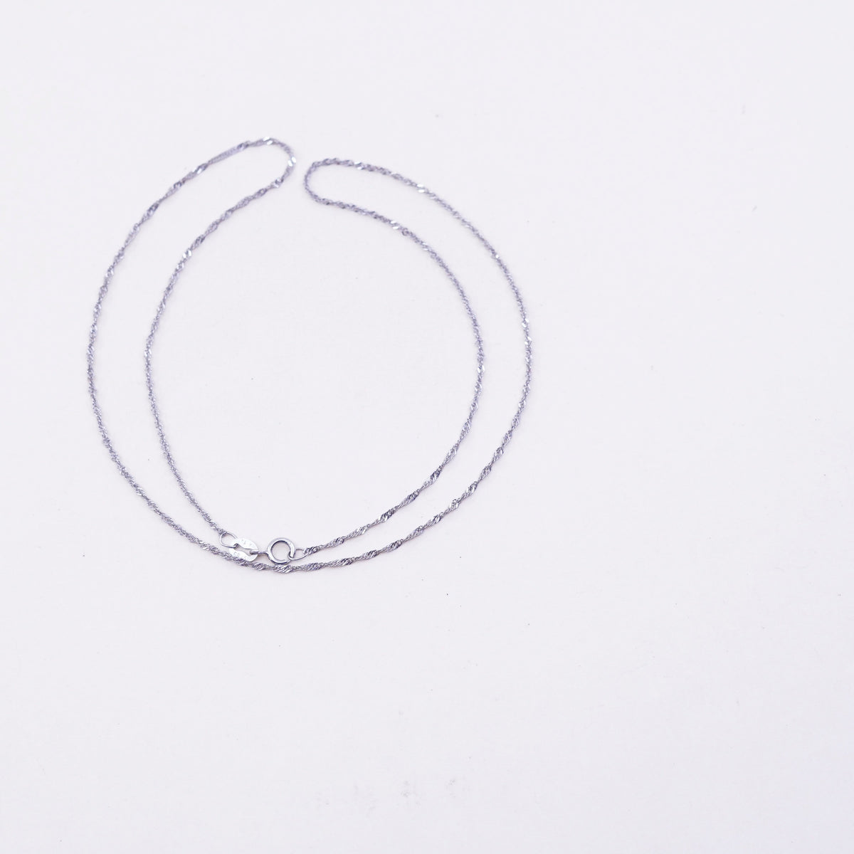 18”, Vintage sterling silver Italy 925 silver twisted curb chain, necklace
