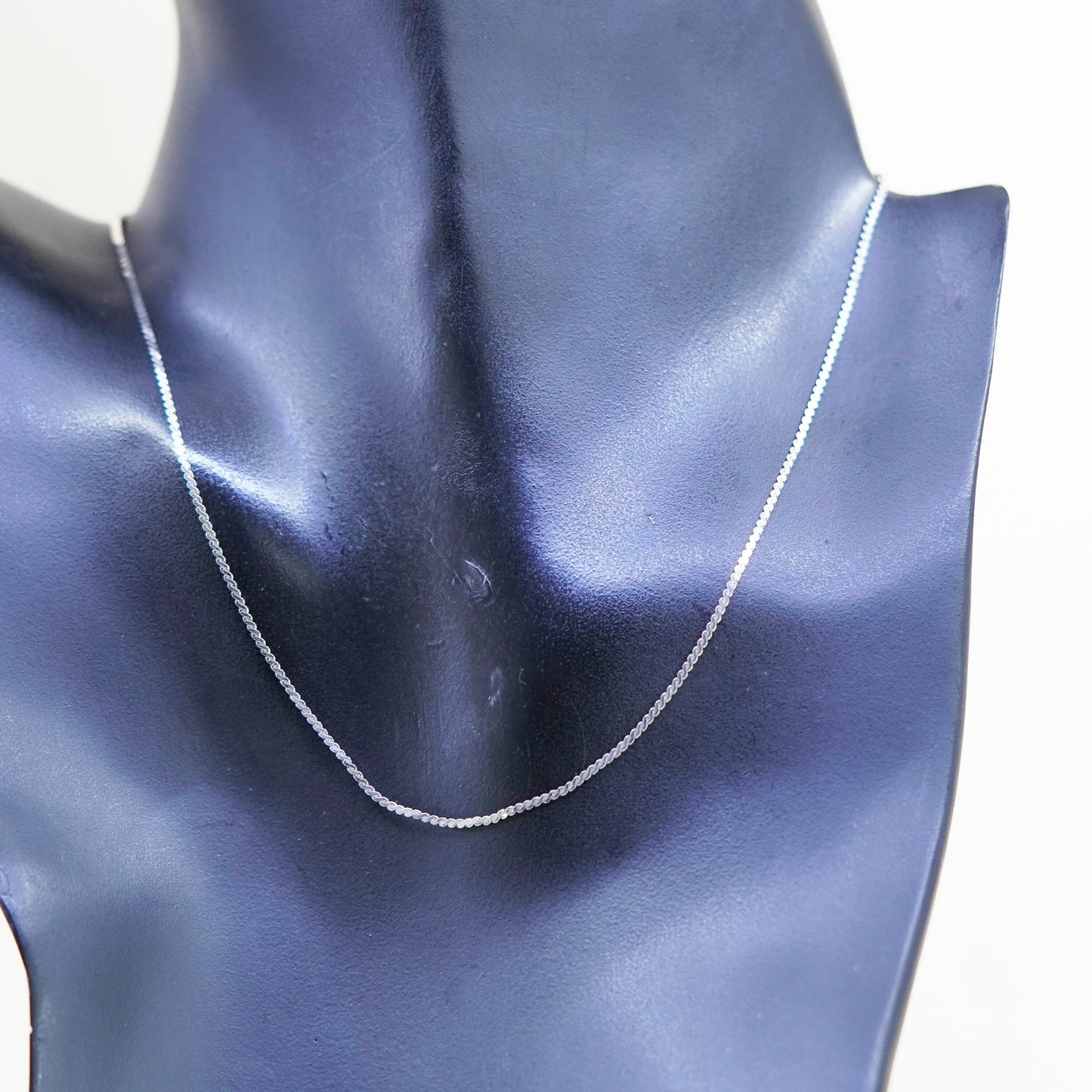 14”, 1mm, Vintage Italy sterling silver 925 s link chain, necklace