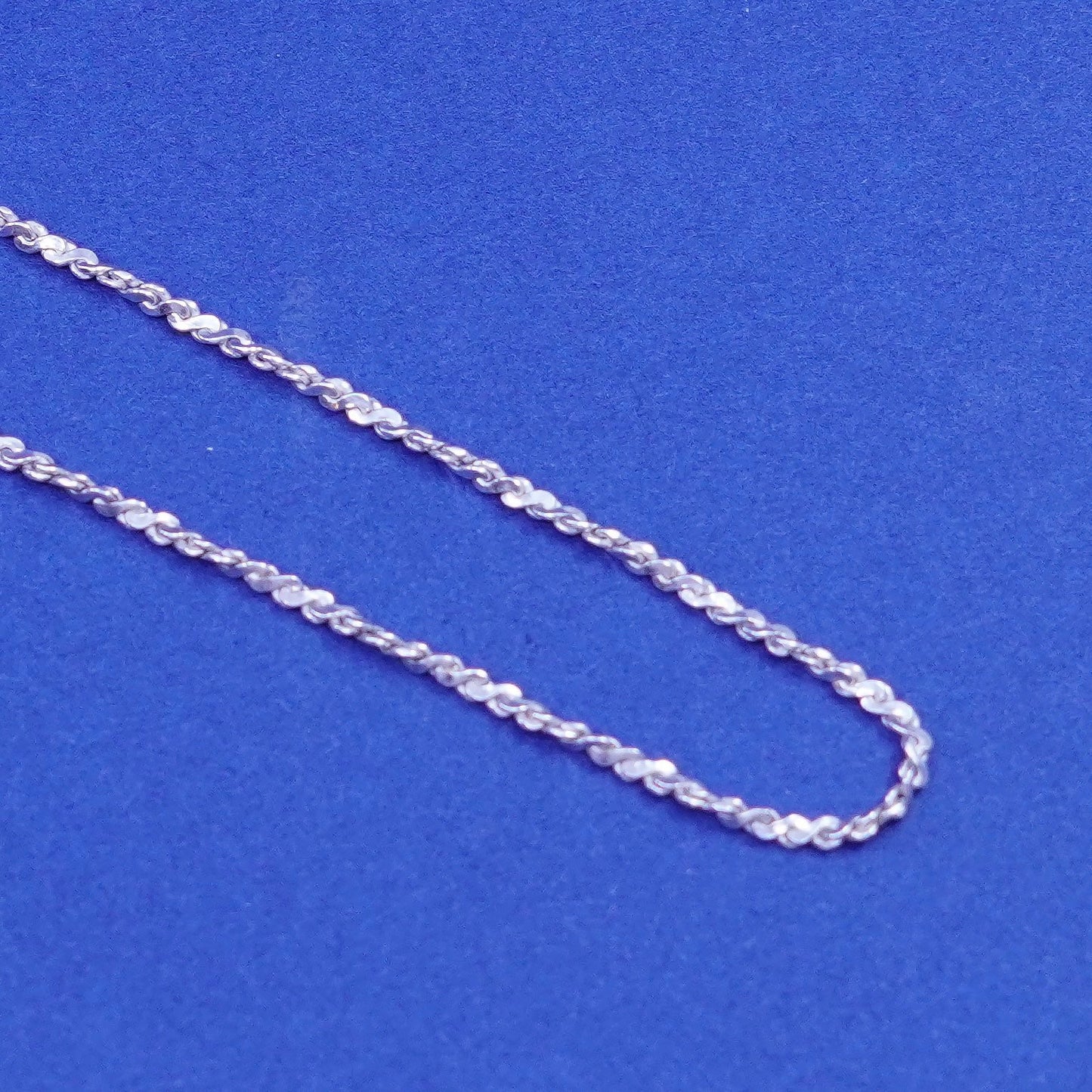 30”, 1.6mm, vintage Sterling silver handmade necklace, 925 twisted s link chain