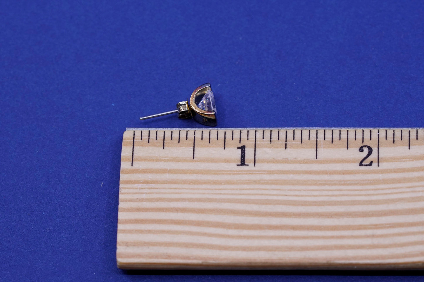 Vintage Vermeil gold over sterling silver handmade earrings, 925 studs with CZ