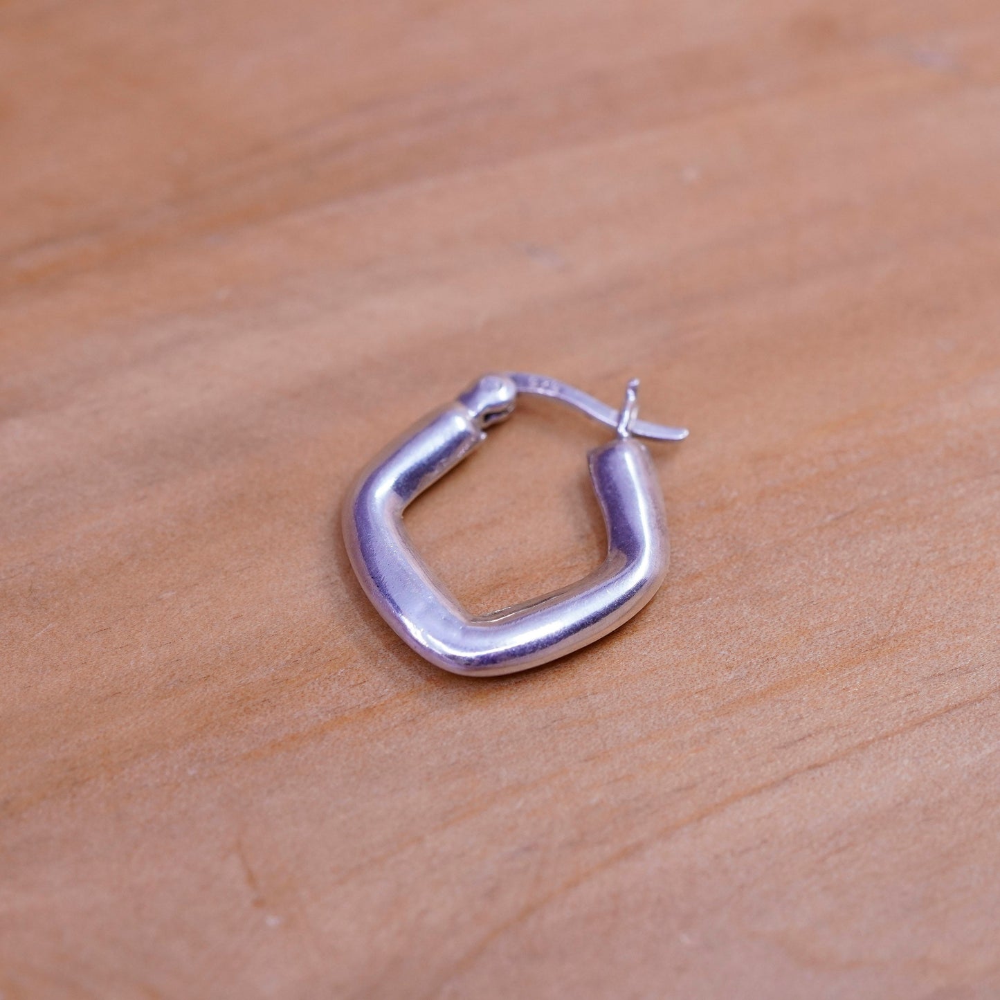 0.75”, Vintage Sterling silver handmade earrings, 925 hoops, huggie