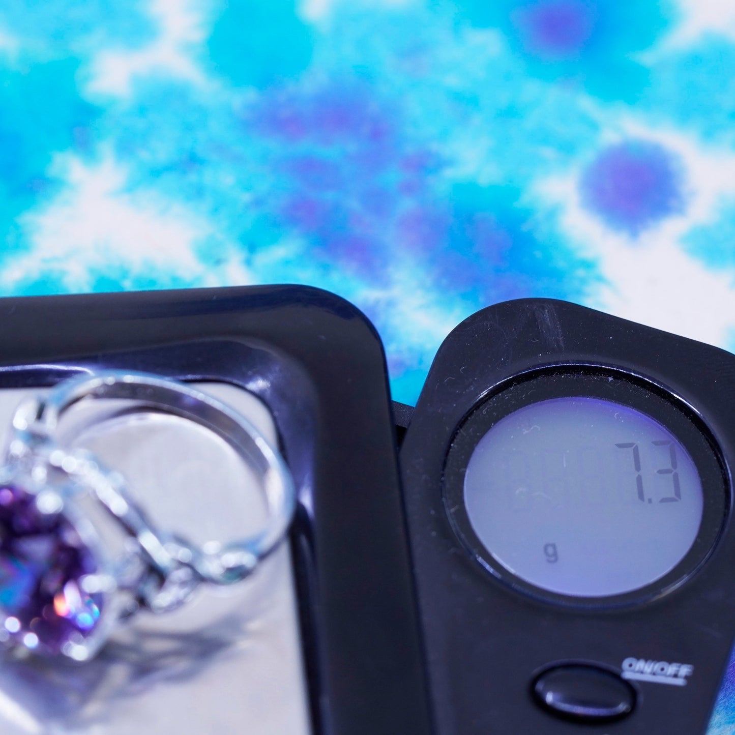 Size 7.75, vtg Sterling 935 silver handmade ring w/ mega shiny amethyst ring