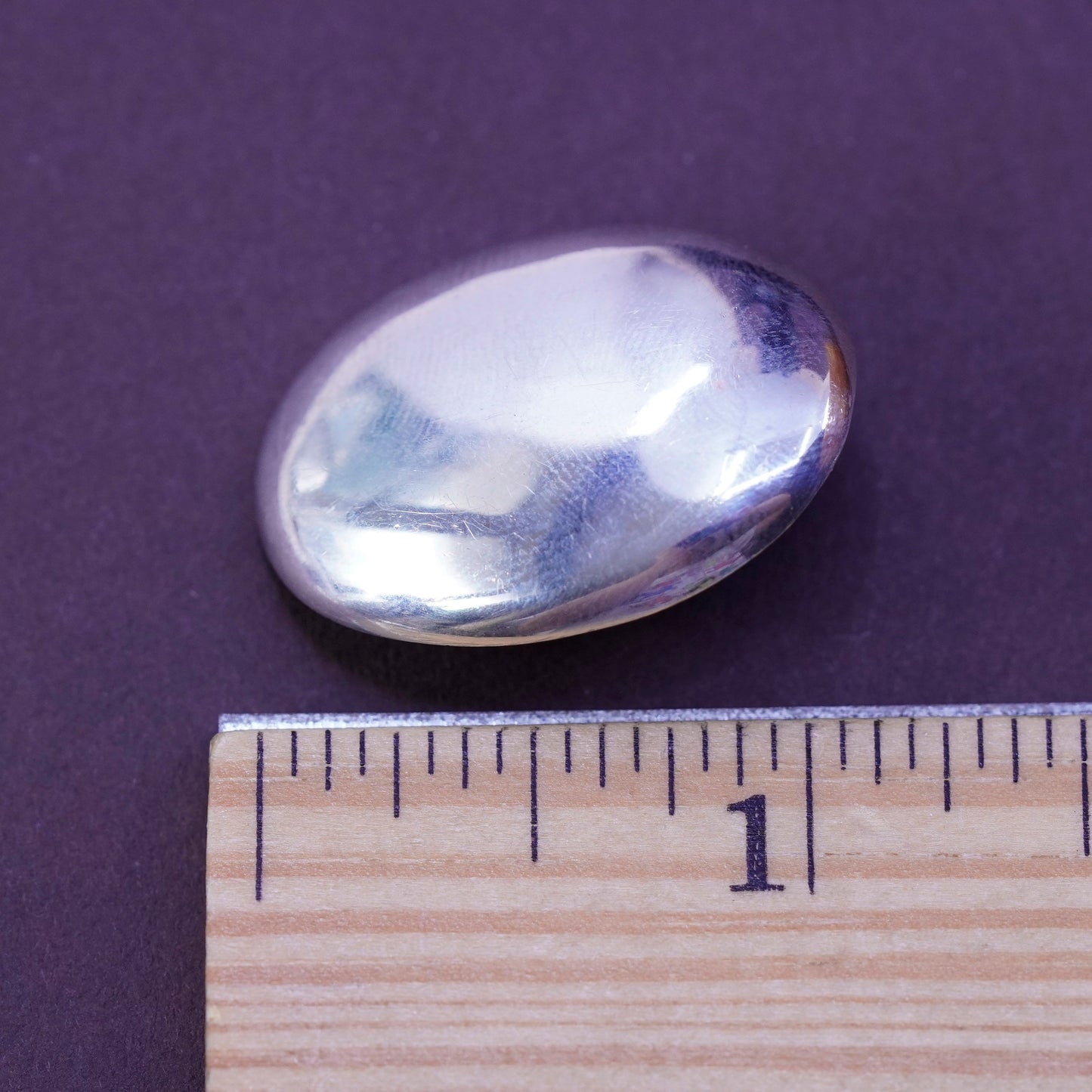 Vintage Sterling silver handmade clip on, 925 modern oval earrings