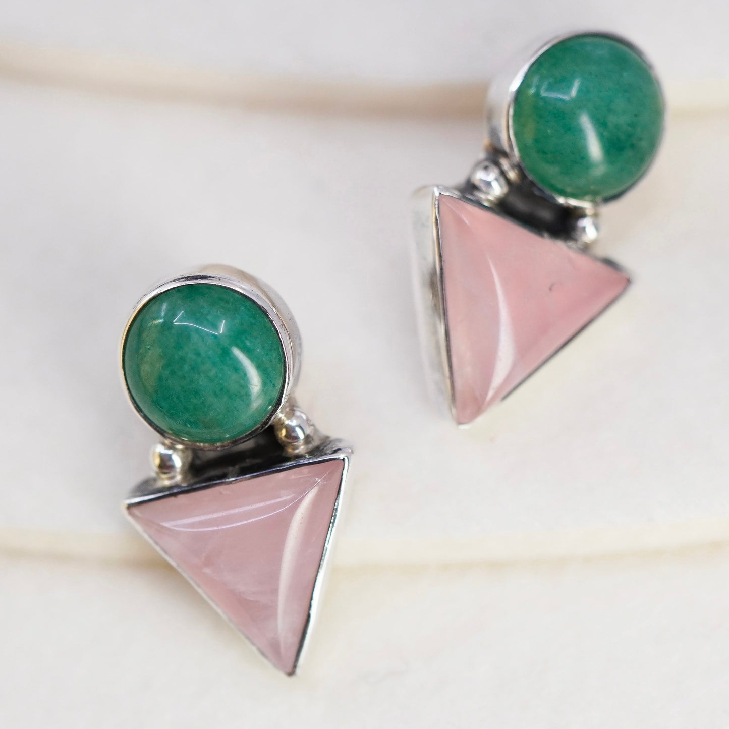 Navajo native American 1995 Carol Felley Sterling 925 silver earrings, studs
