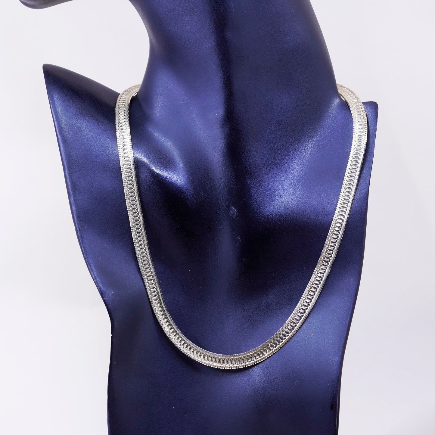 18”, Italy Milor vermeil gold over Sterling silver textured herringbone chain