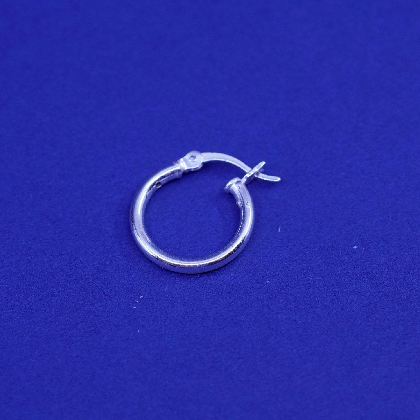 0.5”, vintage Sterling silver handmade hoop earrings, fine 925 huggie
