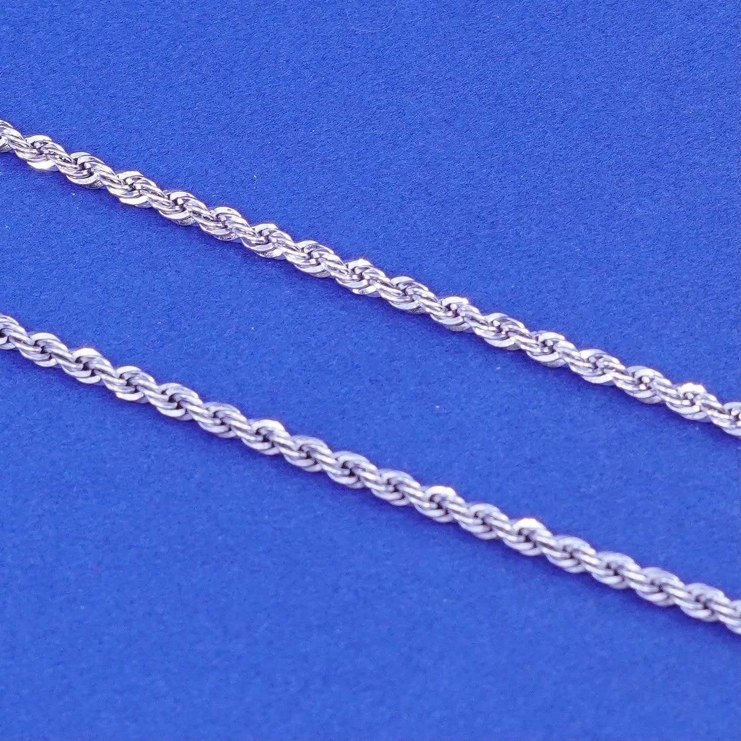 18”, 2mm, vintage Sterling silver handmade necklace, 925 rope chain