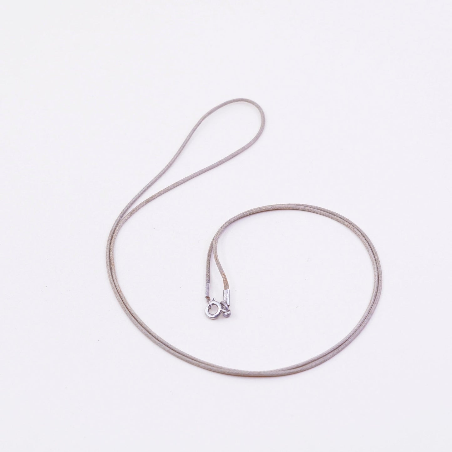 27”, 1mm, Vintage linen thread chain, necklace with sterling 925 silver clasp