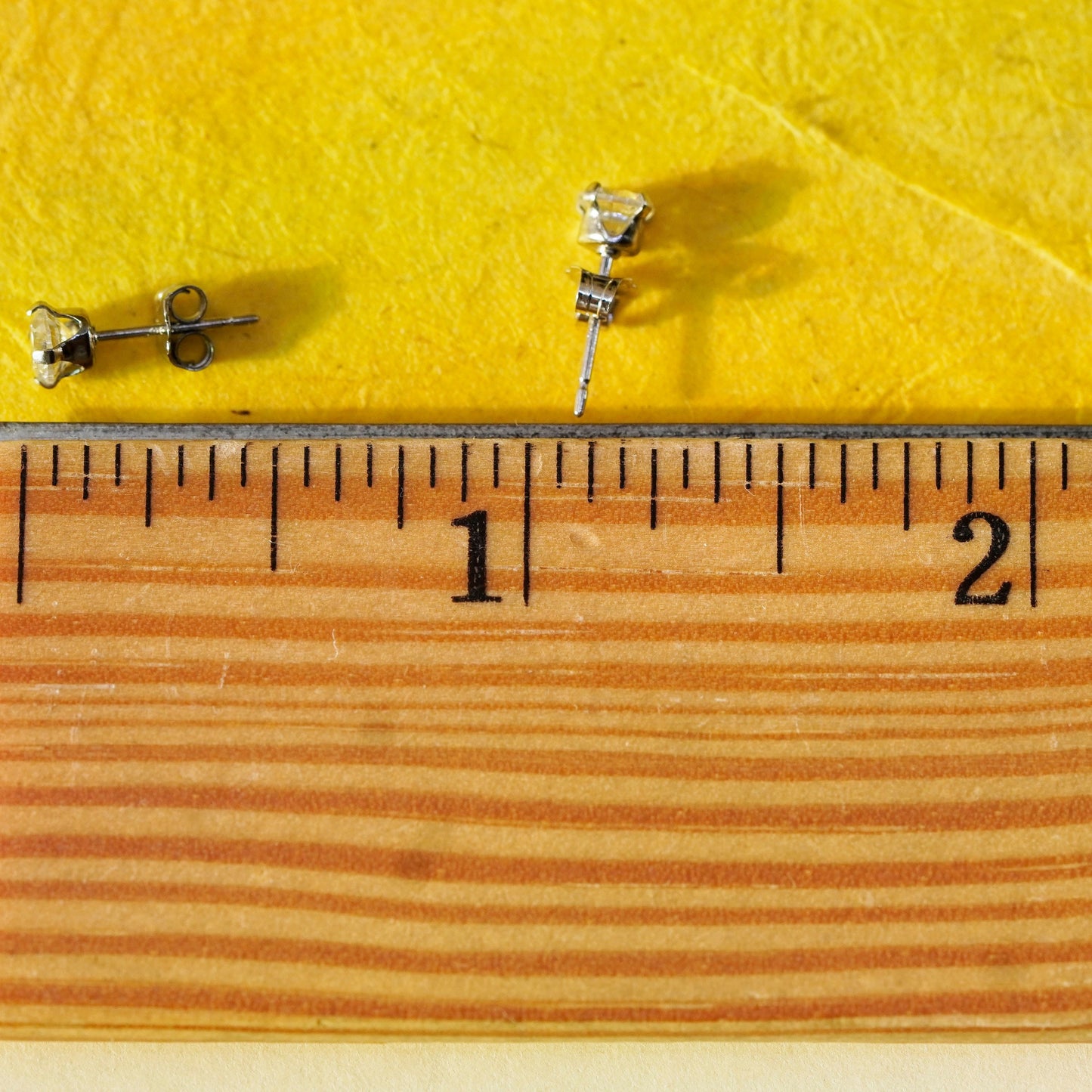 Vintage Sterling 925 silver handmade studs, earrings with crystal