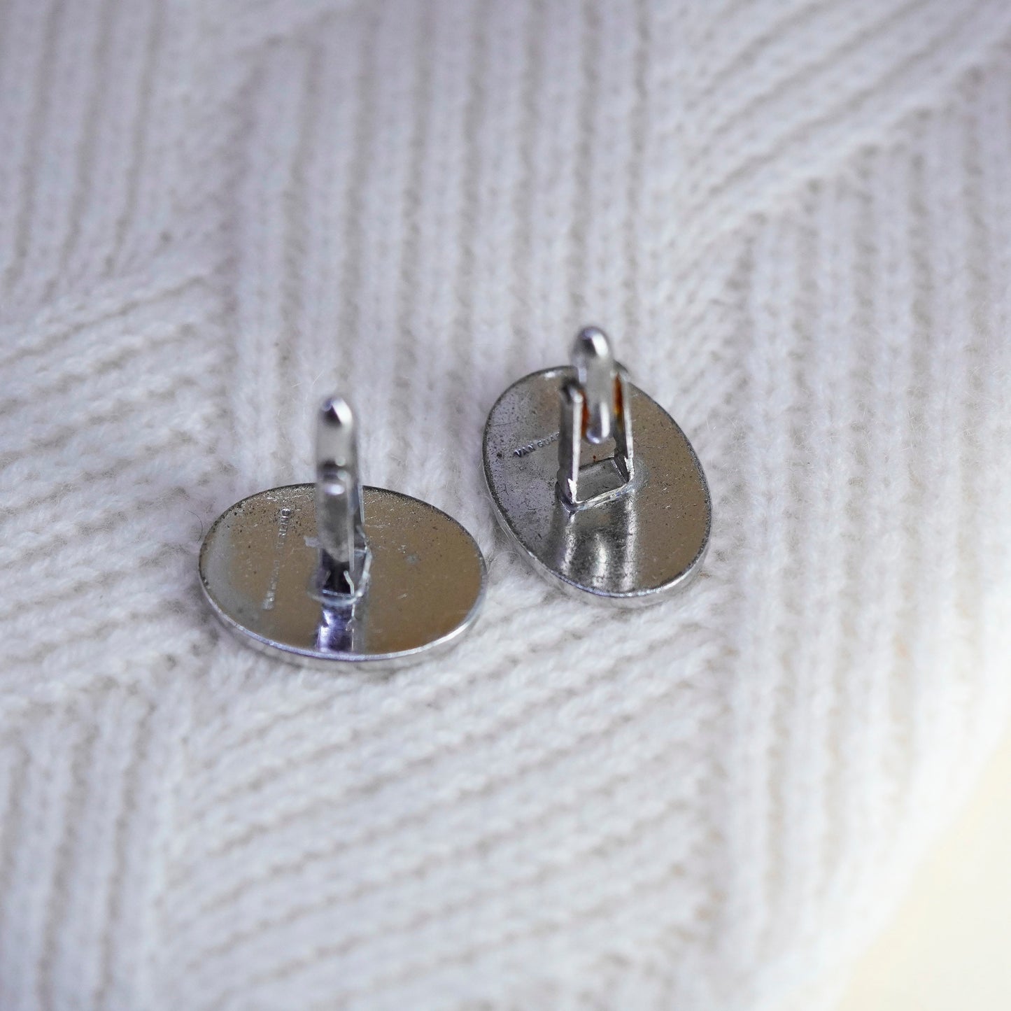 Vintage modern vanguard sterling silver cuff link, 925 cufflink
