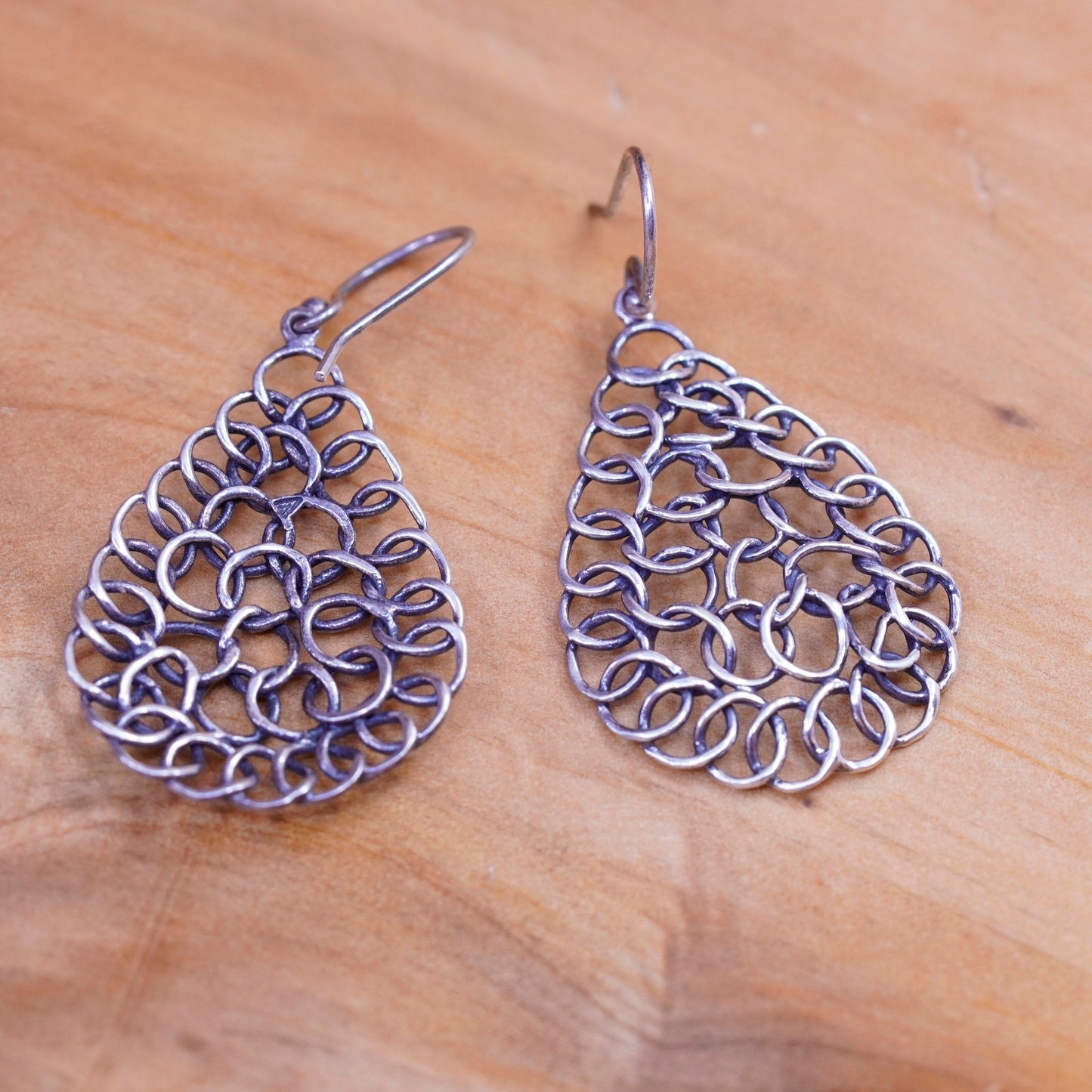 Retired Silpada Sterling 925 Silver W1519 925 Hammered mesh wired Earrings