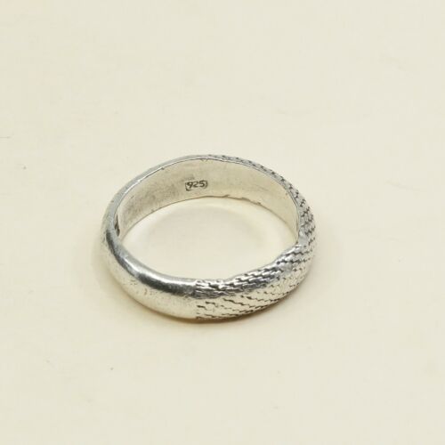 Size 11, hopi Sterling Silver Handmade Ring 925 Band Embossed