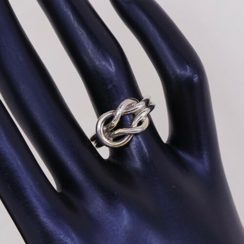 Sz 6.5, Vtg Danecraft Sterling Silver Handmade Ring 925 Band Entwined Knot,