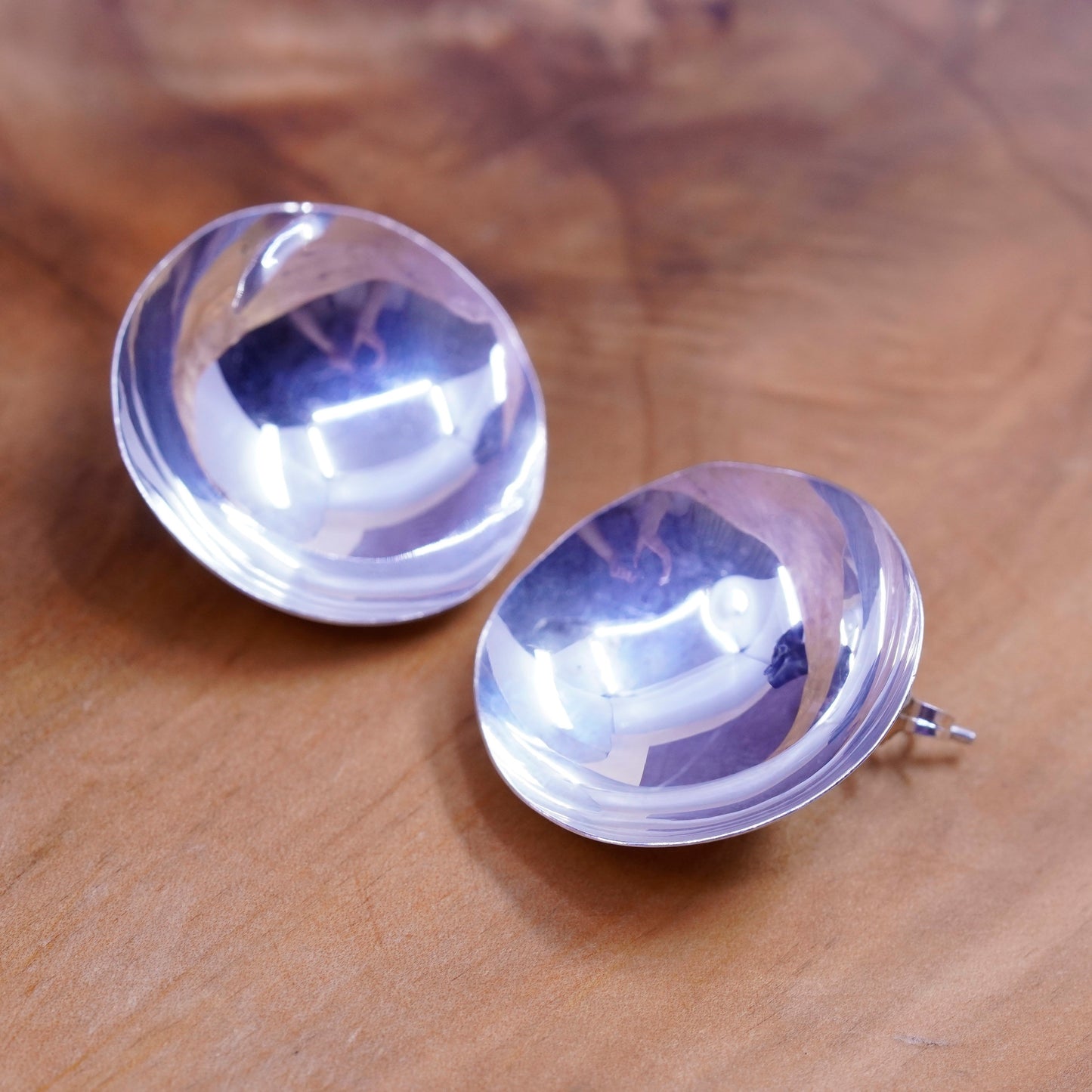 Vintage Sterling silver disc studs, 925 earrings