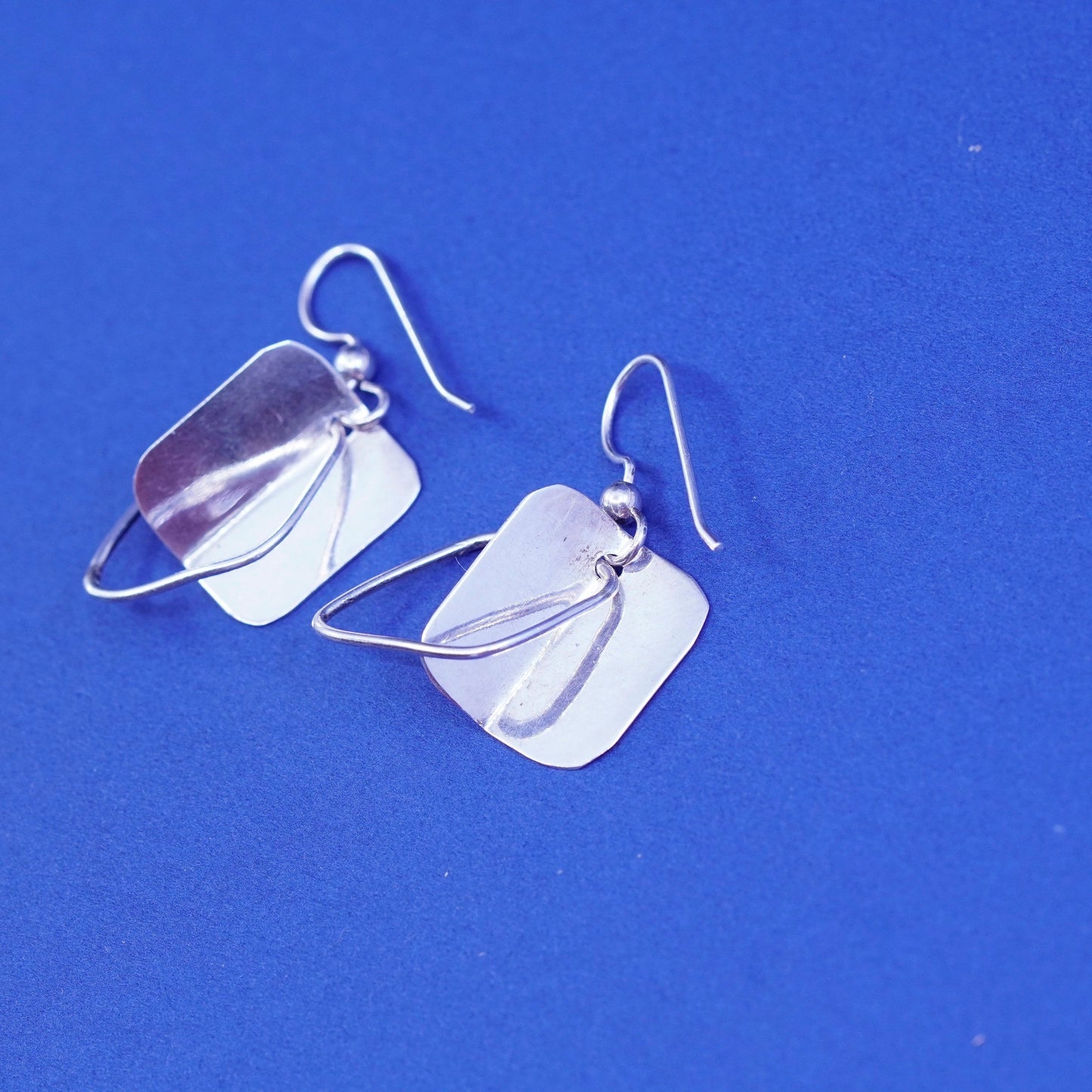 Vintage sterling silver handmade earrings, 925 tag drops