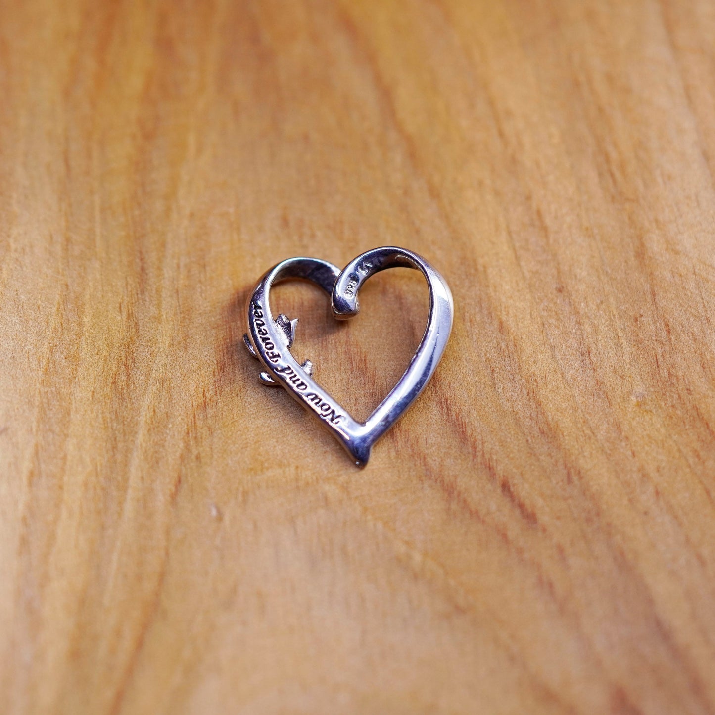 Sterling silver quote pendant, 925 heart “best friends now and forever”
