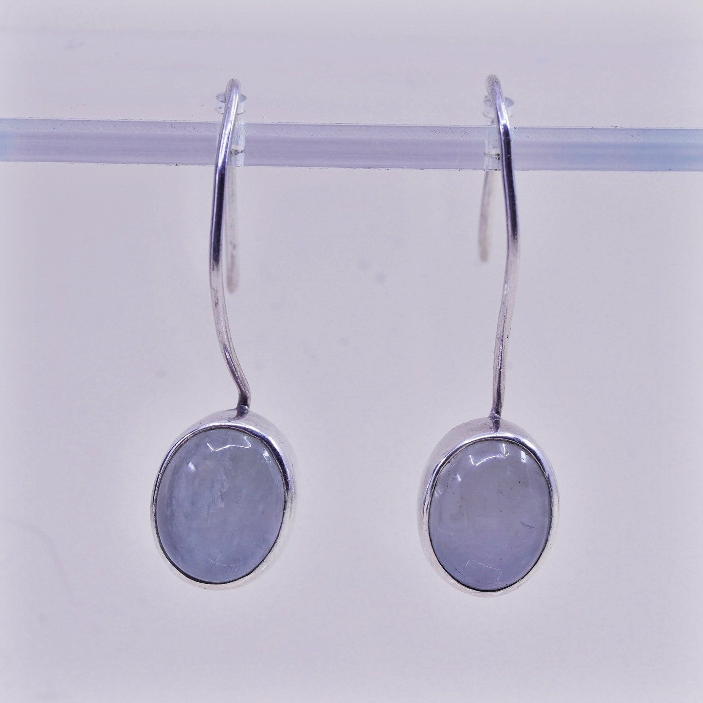 Vintage Sterling 925 silver handmade earrings with moonstone drops