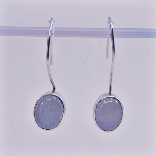 Vintage Sterling 925 silver handmade earrings with moonstone drops