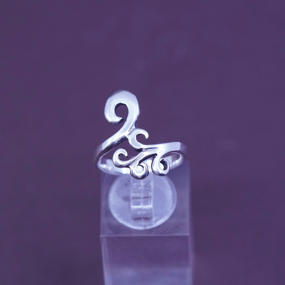 Size 7.5, Sterling silver handmade ring, southwestern 925 filigree swirl band