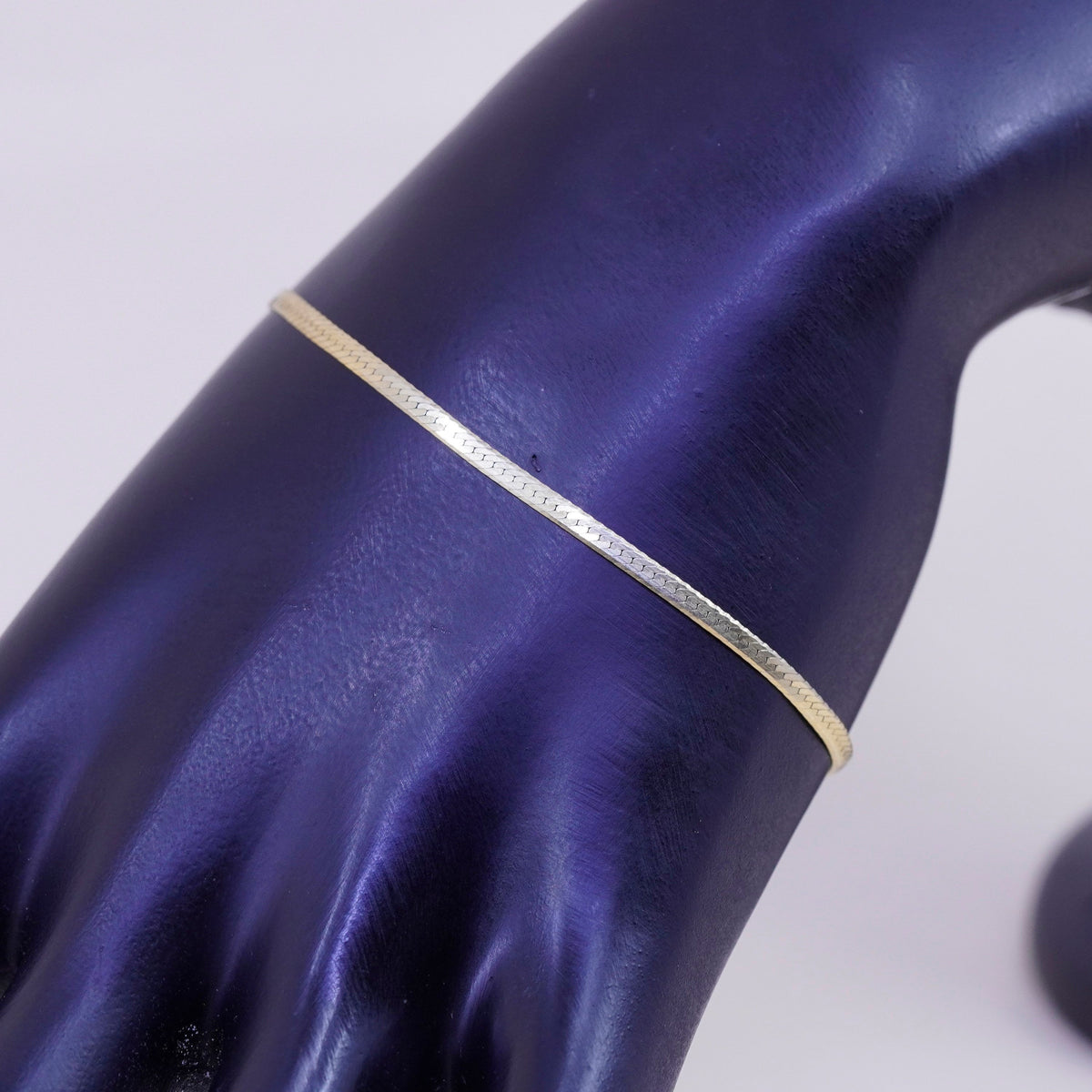 7”, vermeil gold over sterling silver bracelet, Italian 925 herringbone chain