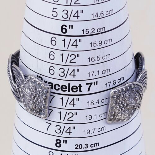 7.5”, Vtg Sterling Handmade Cuff, Southwest 925 Silver Woven Cable Bracelet