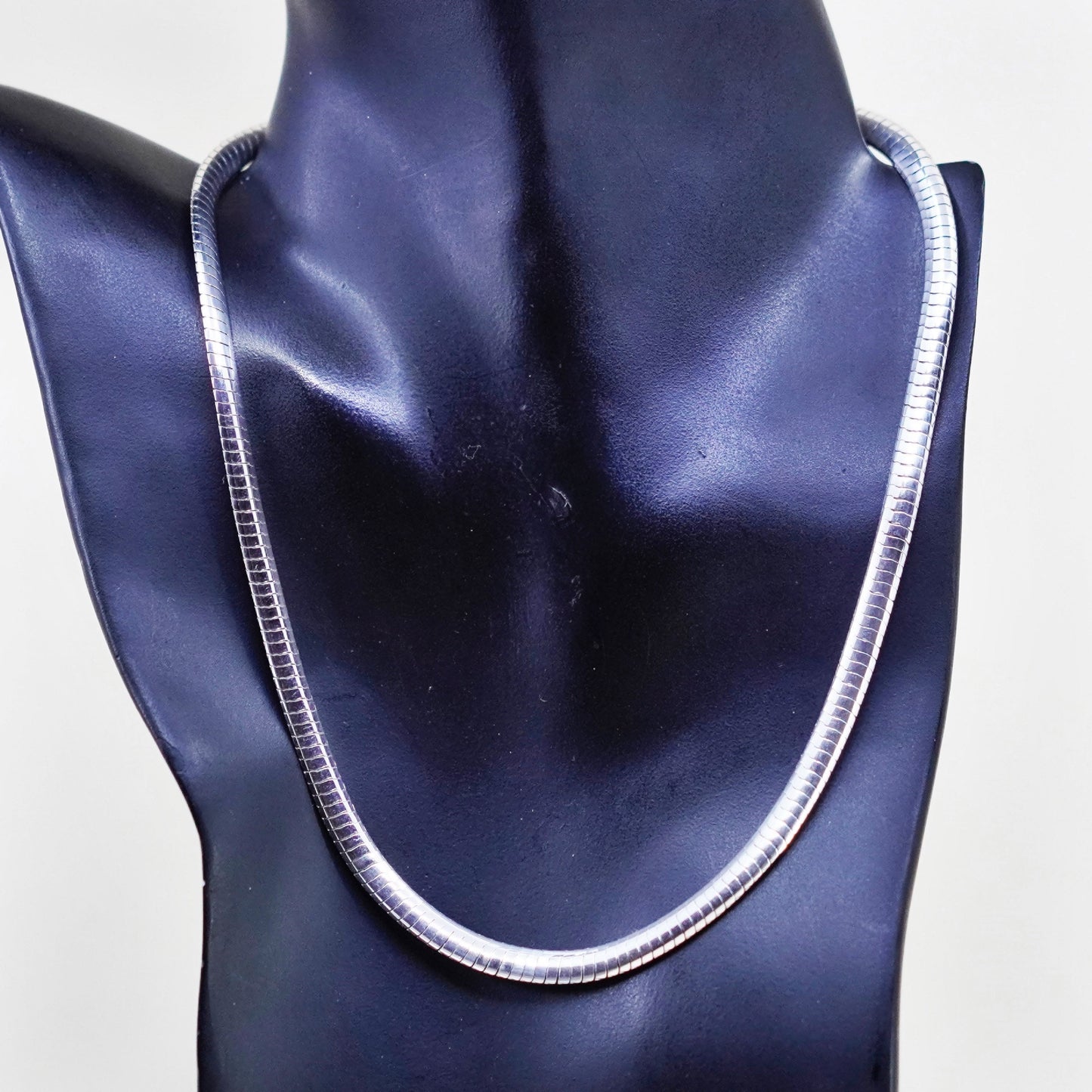 18” 6mm, Vintage Italy sterling silver necklace, bold 925 herringbone chain