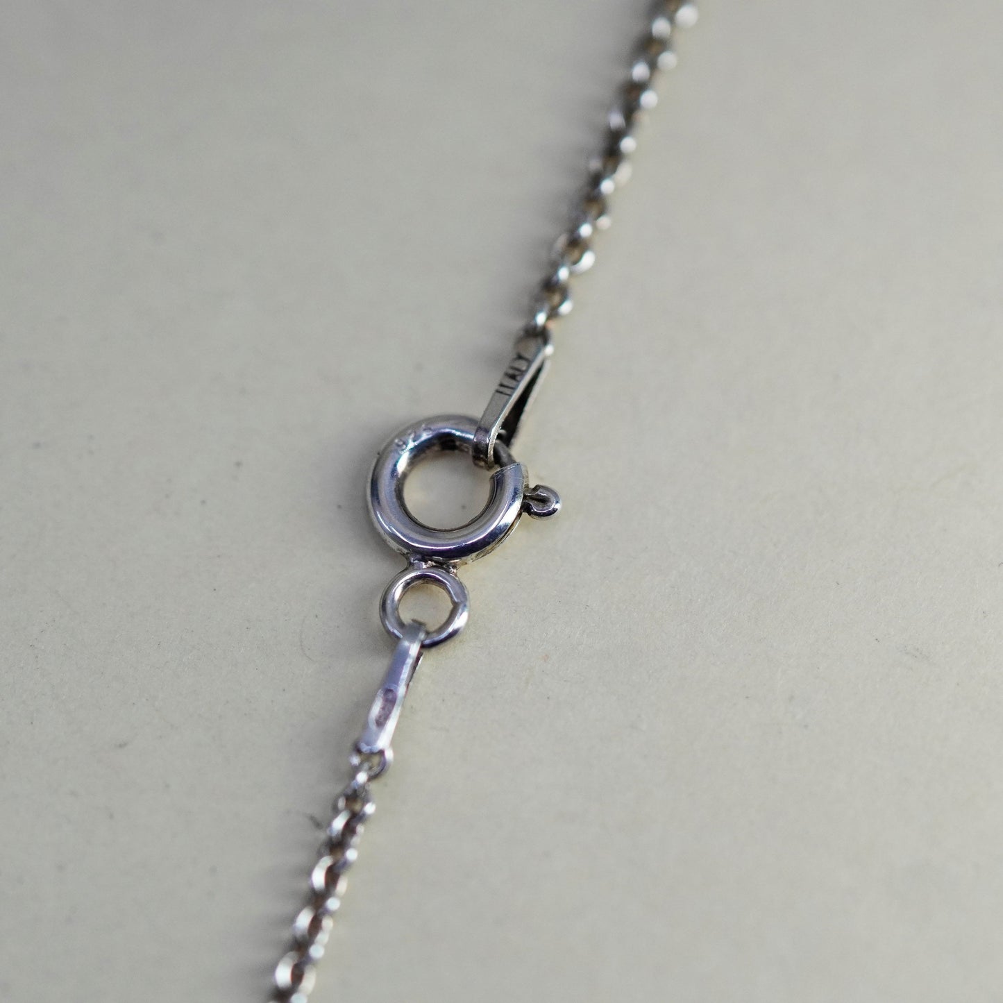 18”, 1mm, Vintage sterling silver circle chain, 925 necklace