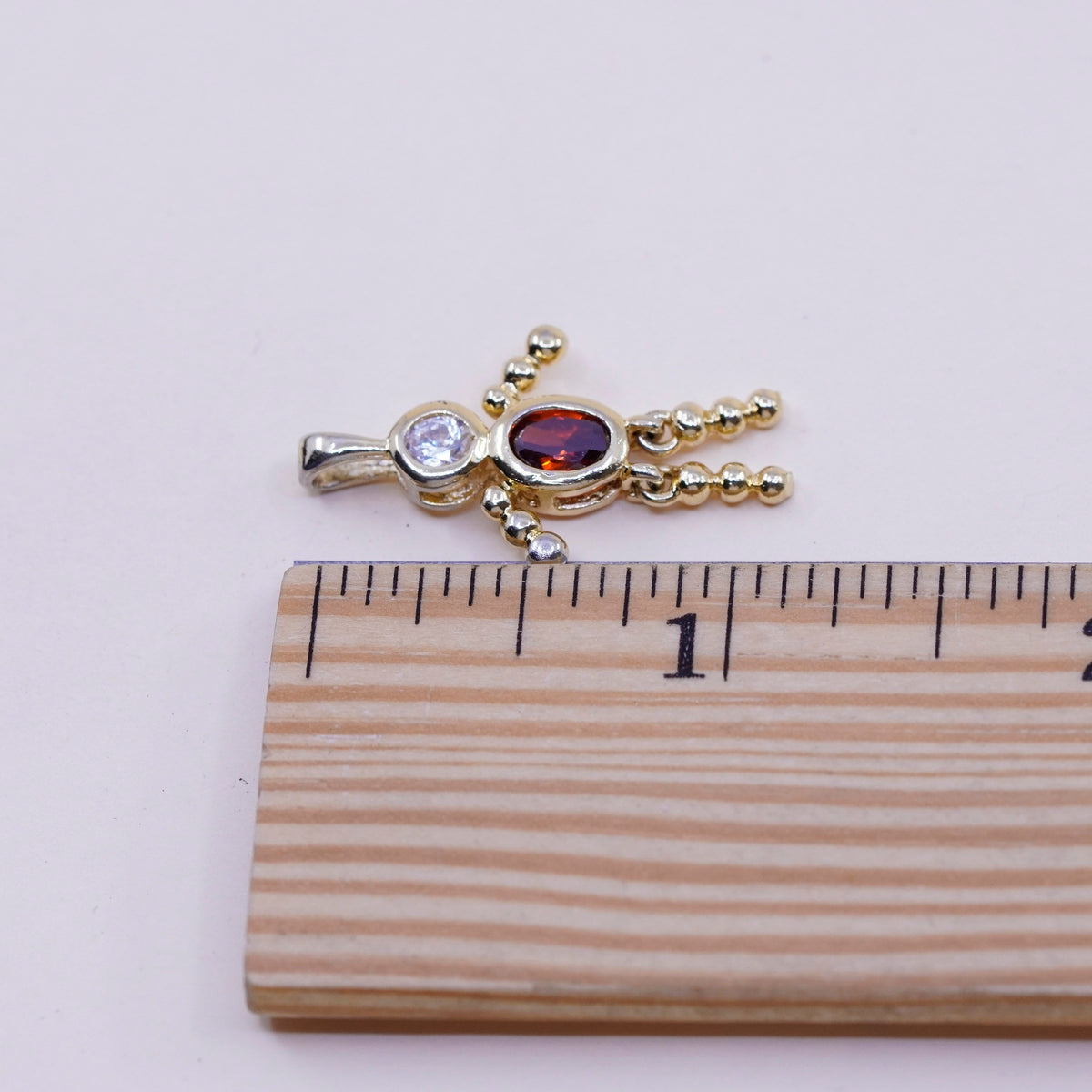 vermeil gold filled sterling 925 silver birthstone pendant ruby boy charm
