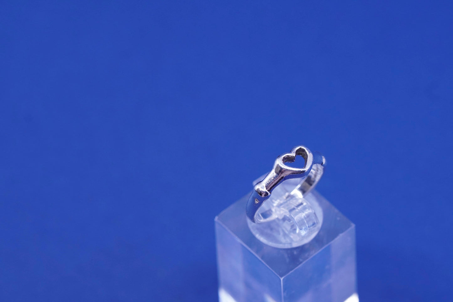 Size 5.75, vintage sterling silver handmade ring, 925 heart band
